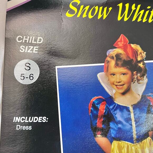 Vintage Secrets Snow White Princess Dress Costume Child Small 5-6 New Deadstock - Picture 14 of 14